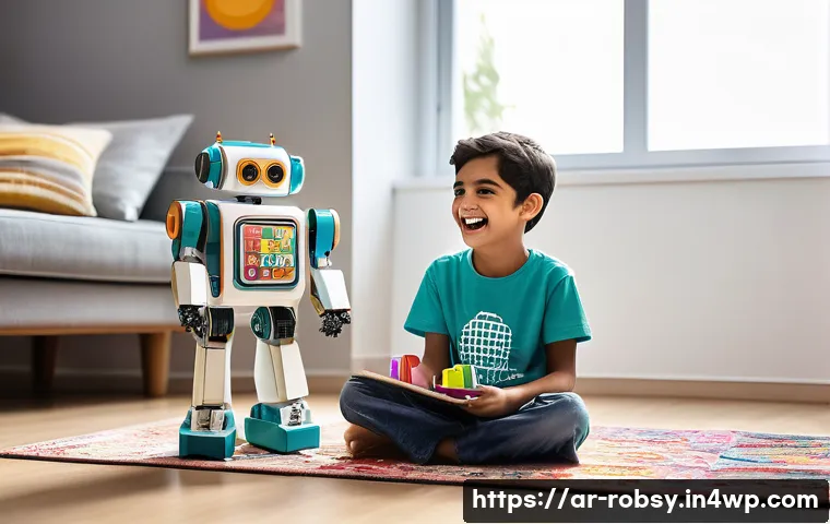 홈 로봇의 안전한 사용을 위한 팁 - **Prompt 1: Secure Family Helper Robot**
    A brightly lit, modern living room in a warm, welcoming...